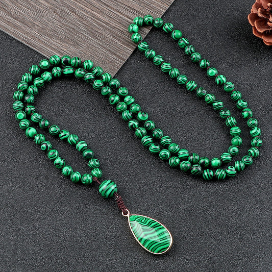 Peacock Ore Heart Eye Mala